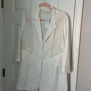 $159 brand new Chico's white Eyelet Women's Blazer. Size 2